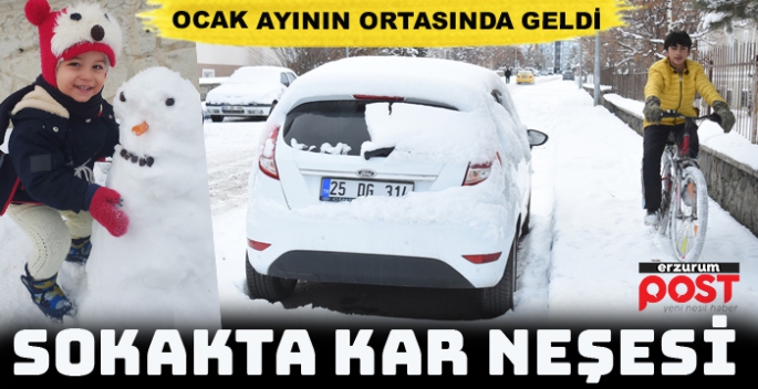 Aylardır yağmıyordu... Erzurum'da kar sevinci