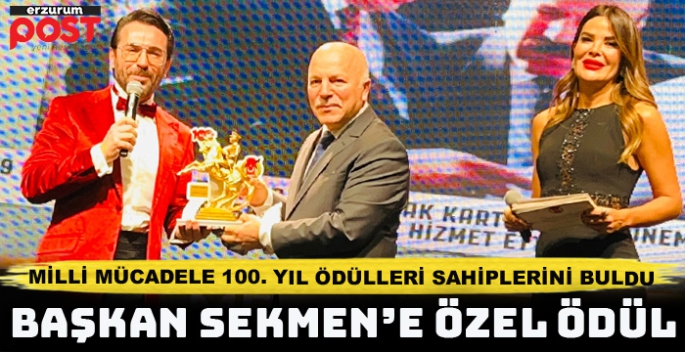  Başkan Sekmen, ‘Milli Mücadele 100. Yıl Ödülü’nü aldı