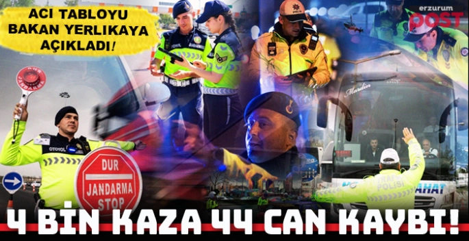 Bayram tatilinde acı bilanço: 4 bine yakın kaza, 44 can kaybı