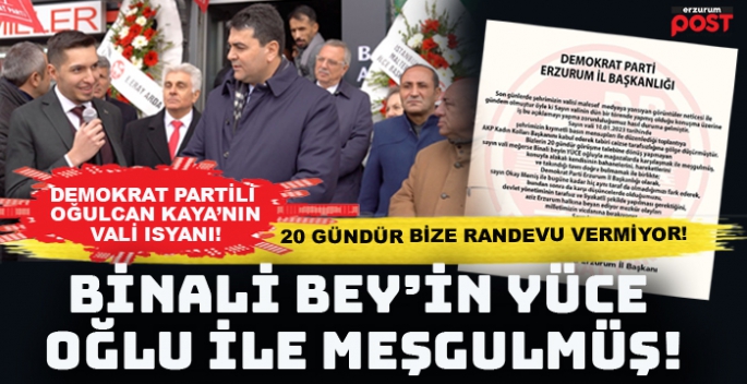 DP İl Başkanı Oğulcan Kaya'dan Vali Memiş'e sert tepki!