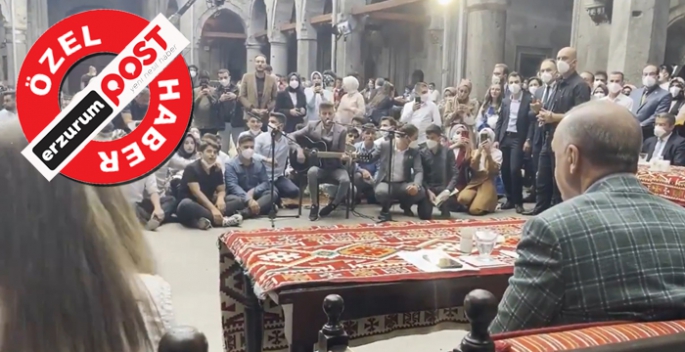Erdoğan Erzurum'da gitarlı gençler ile buluştu...