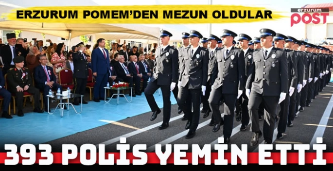 Erzurum'da 393 polis adayı için mezuniyet töreni düzenlendi