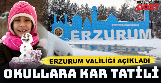 Erzurum'da da eğitime kar tatili verildi