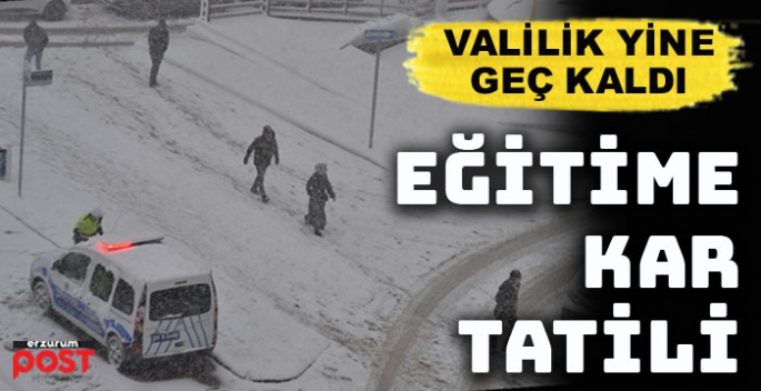 Erzurum'da eğitime bir günlük kar tatili