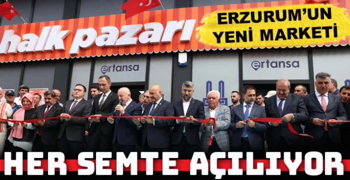Erzurum'da Halk Pazarlarının beşinci şubesi de açıldı