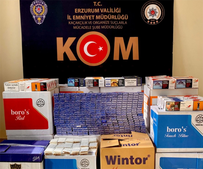Erzurum'da kaçak sigara operasyonu 