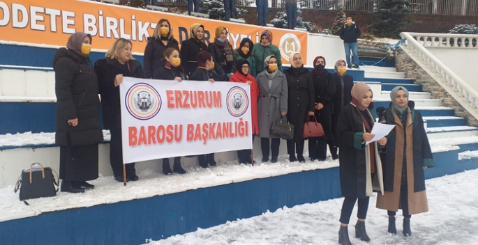 Erzurum'da kadına şiddet için toplandılar