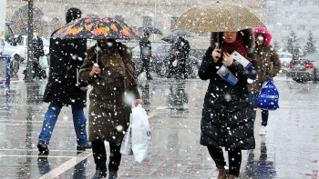 Erzurum’da kar yağışı