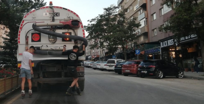 Erzurum’da patencilerin tehlikeli yolculuğu