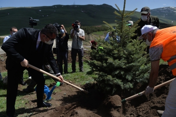 Erzurum’da sağlık çalışanları için  hatıra ormanı