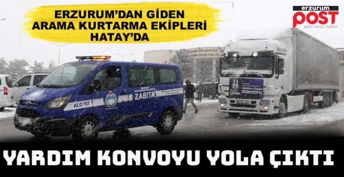 Erzurum’dan  deprem bölgesine yardım konvoyu
