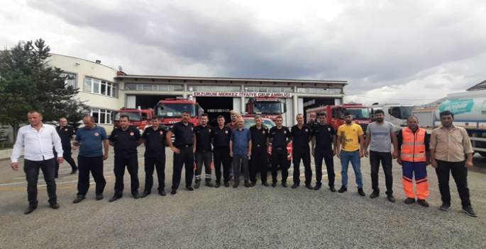 Erzurum itfaiye ekipleri Antalya için yola çıktı