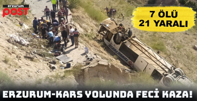 Erzurum-Kars Karayolu'nda feci kaza: 7 ölü 21 yaralı!