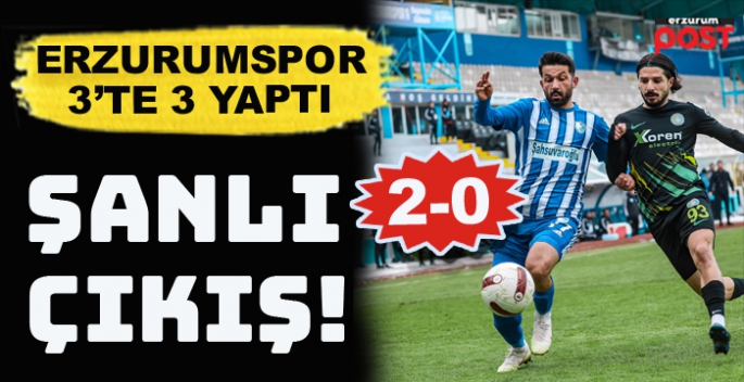 Erzurumspor çıkışını sürdürüyor: 2-0