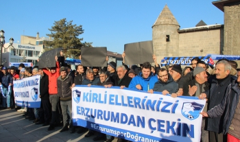 Erzurumspor taraftarından MHK ve TFF’ye protesto