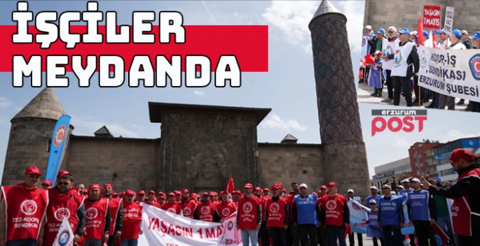 İşçiler, emek dostları, hak ve özgürlük talepleriyle alanlardalar