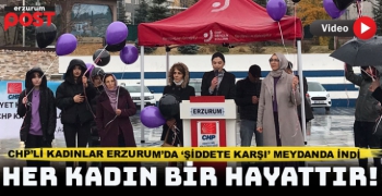 CHP’li kadınlar mor balonlarla ‘şiddete hayır’ dedi!