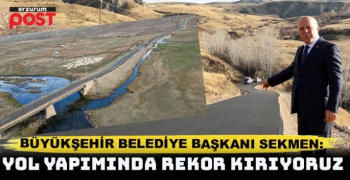 Erzurum Büyükşehir Belediyesi yol yapımında rekor kırıyor
