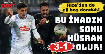 Erzurumspor, Rize'den de puansız döndü: 3-1