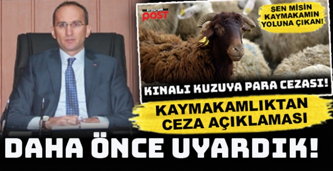 Karayazı Kaymakamlığı’ndan çobana ceza açıklaması