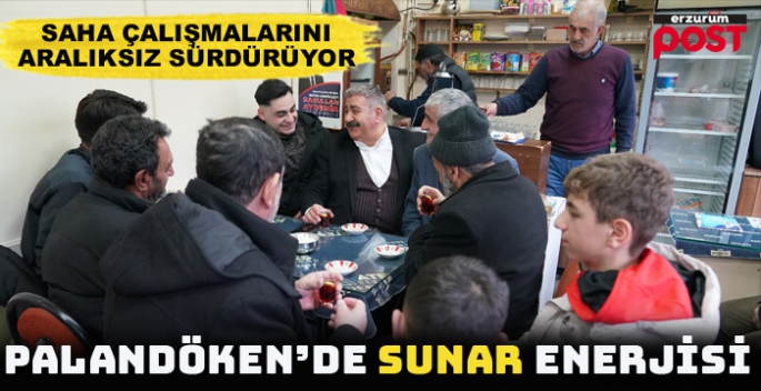 Palandöken'de Başkan Sunar, rüzgarı esiyor