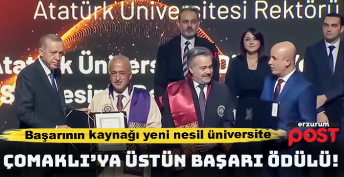 Rektör Ömer Çomaklı ’ya YÖK'ten üstün başarı ödülü