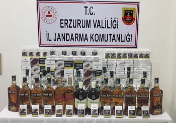 Uzundere'de 102 şişe kaçak alkol ele geçirildi