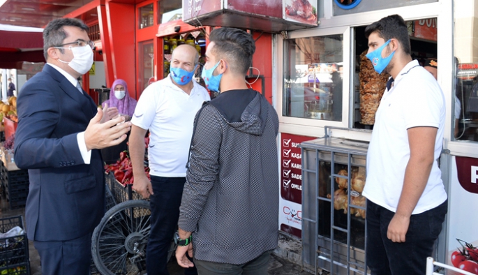 Vali Memiş'ten maske, mesafe ve hijyen denetimi 