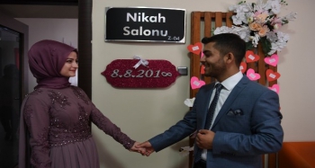 Yakutiye Nikah Dairesi'nde 08.08.2018 yoğunluğu